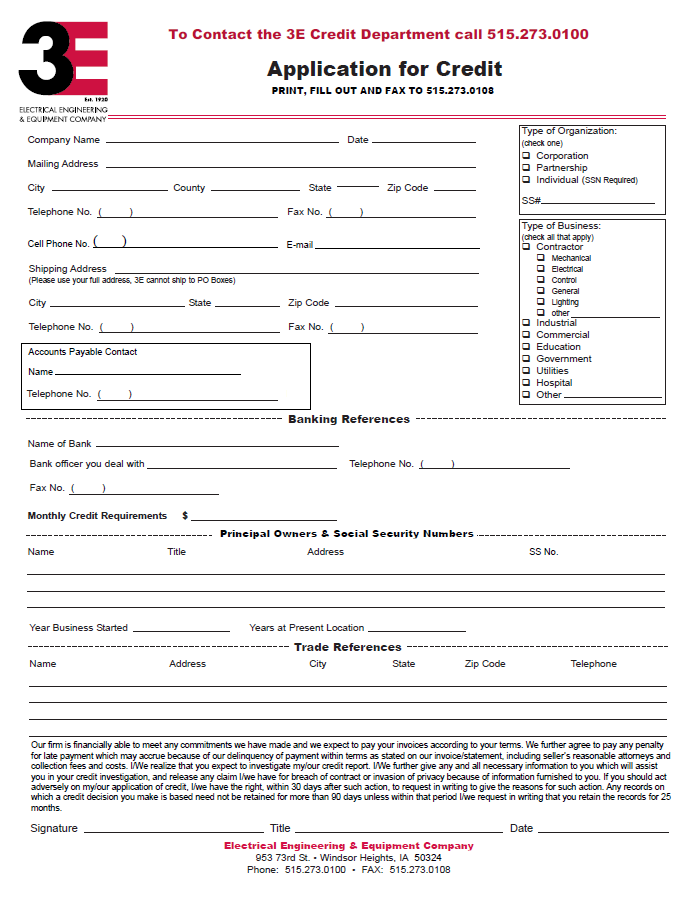 Credit  Application
