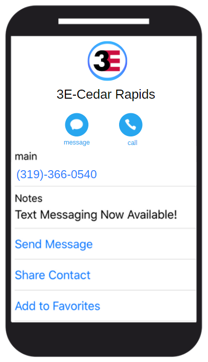 3E Texting Cedar Rapids