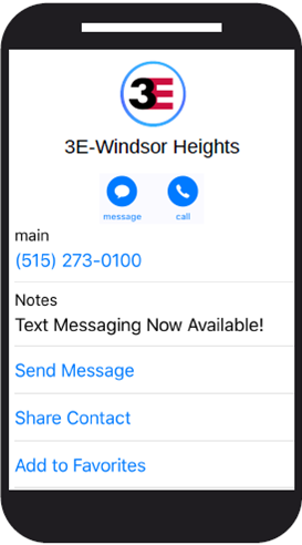 3E Texting Windsor Heights